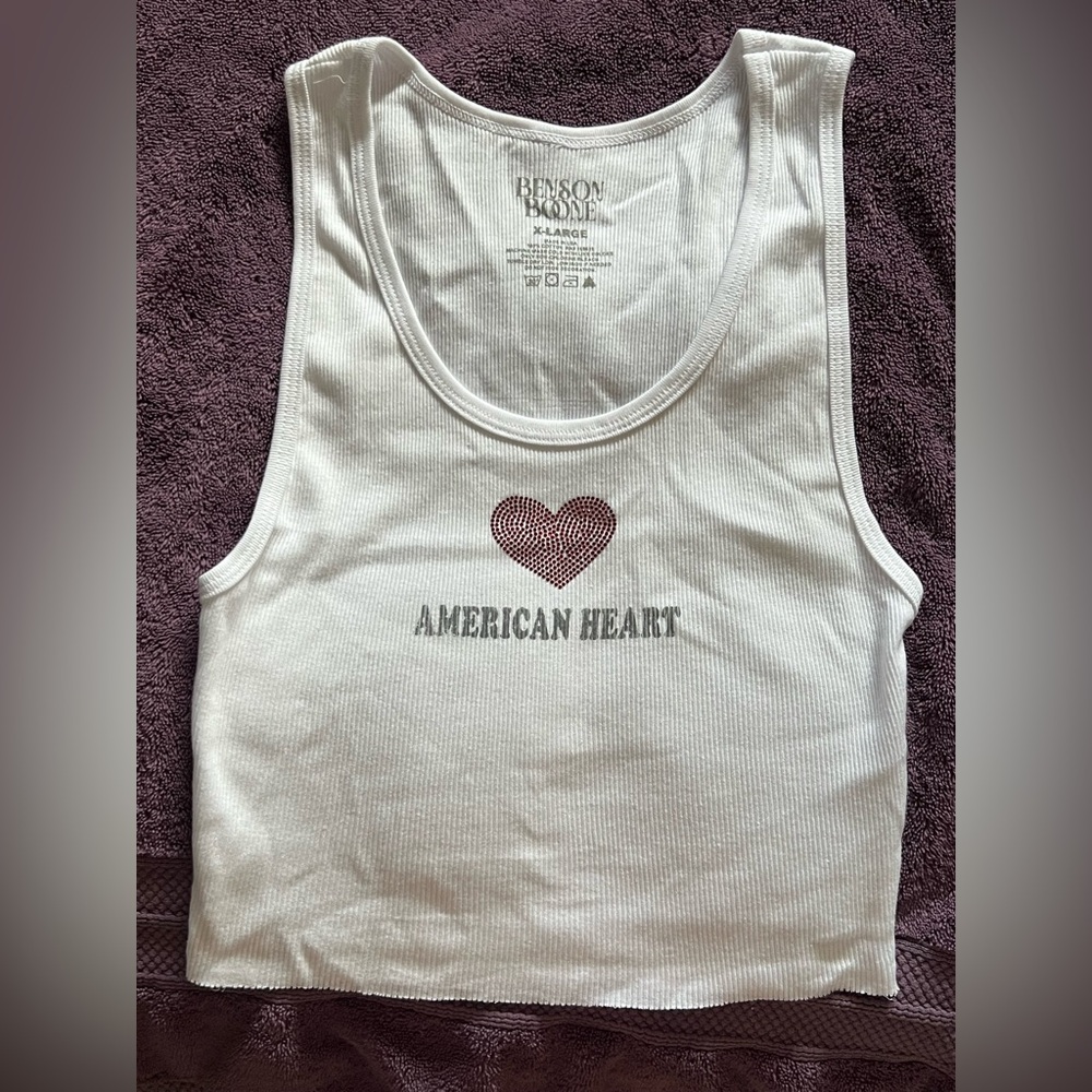 White Crop Top - American Heart Design